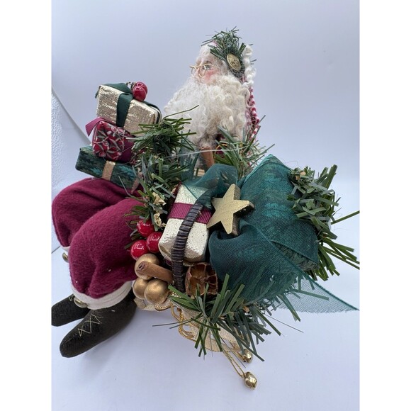 Vintage Father Christmas Santa Claus Shelf Sitter Handmade - Picture 7 of 10